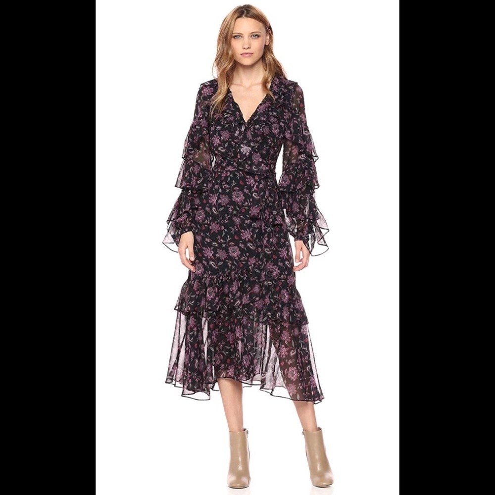Amur Rumi wrap dress long sleeve